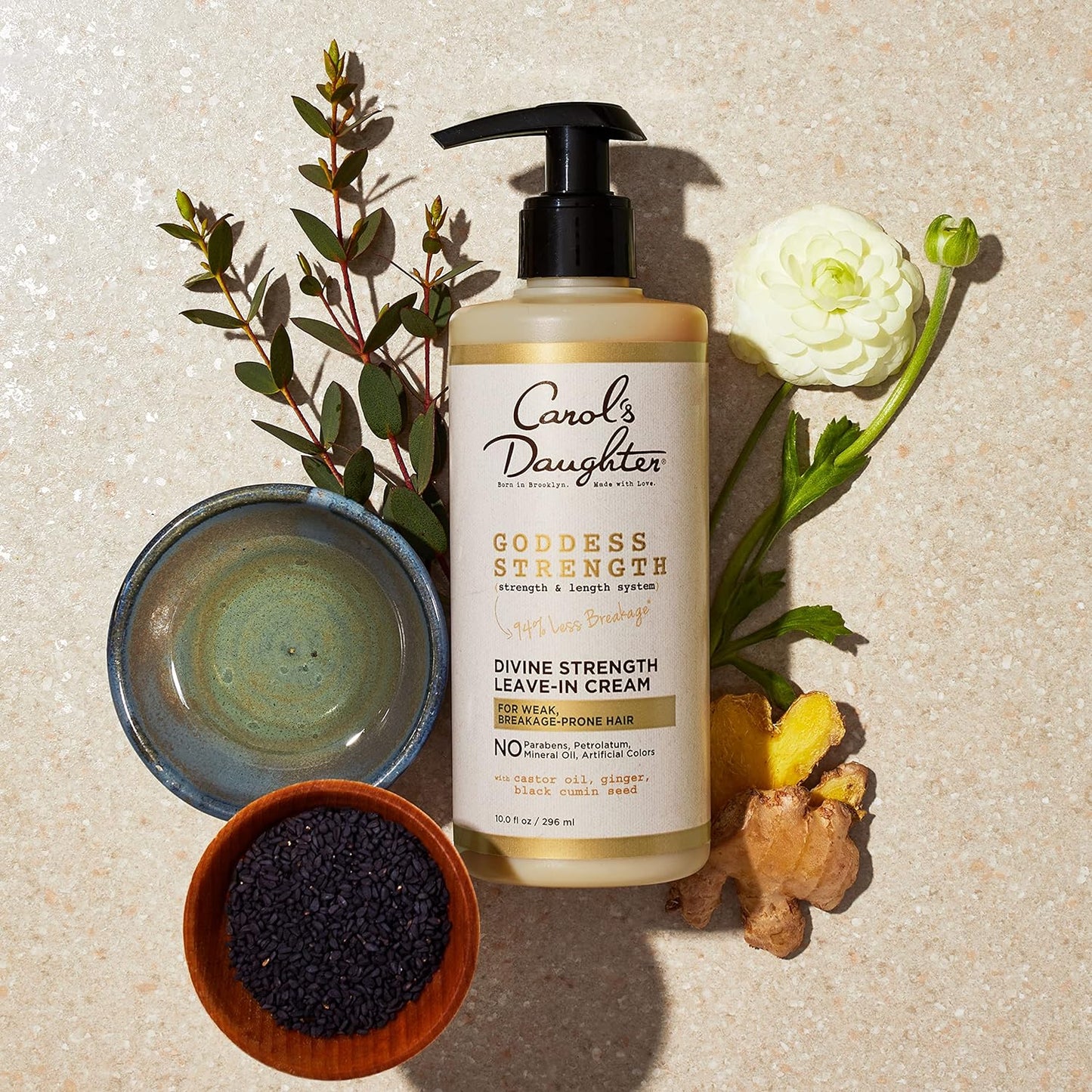 Carol's Daughter X The Color Purple The Strength of Gold Bundle: Goddess Strength Hair Kit with Sulfate Free Shampoo, Sulfate Free Conditioner, Leave In Conditioner and Scalp and Hair Oil, 4 Products